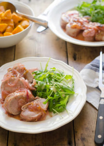 Bacon varkenshaas pruimensausje