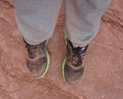 Mijn sportschoenen na een 12 mile hike in de Grand Canyon