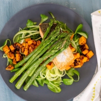 Salade Zalm met Zoete Aardappel