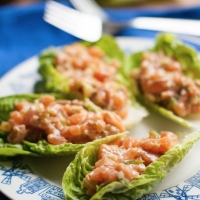 Zalm tartaar schelpjes