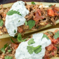 gevulde aubergine op marokkaanse wijze