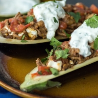 gevulde aubergine op marokkaanse wijze