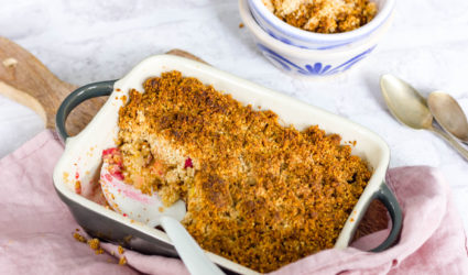 Paleo recept appel-framboos crumble